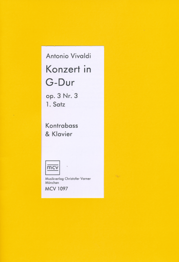 Antonio Vivaldi, Konzert Op.3 Nr.3, 1.Satz für Bass und Klavier 
